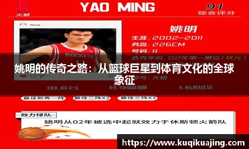 姚明的传奇之路：从篮球巨星到体育文化的全球象征